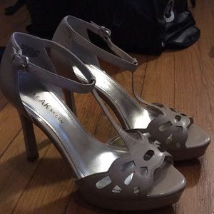 Anne Klein Cutout Nude Heels